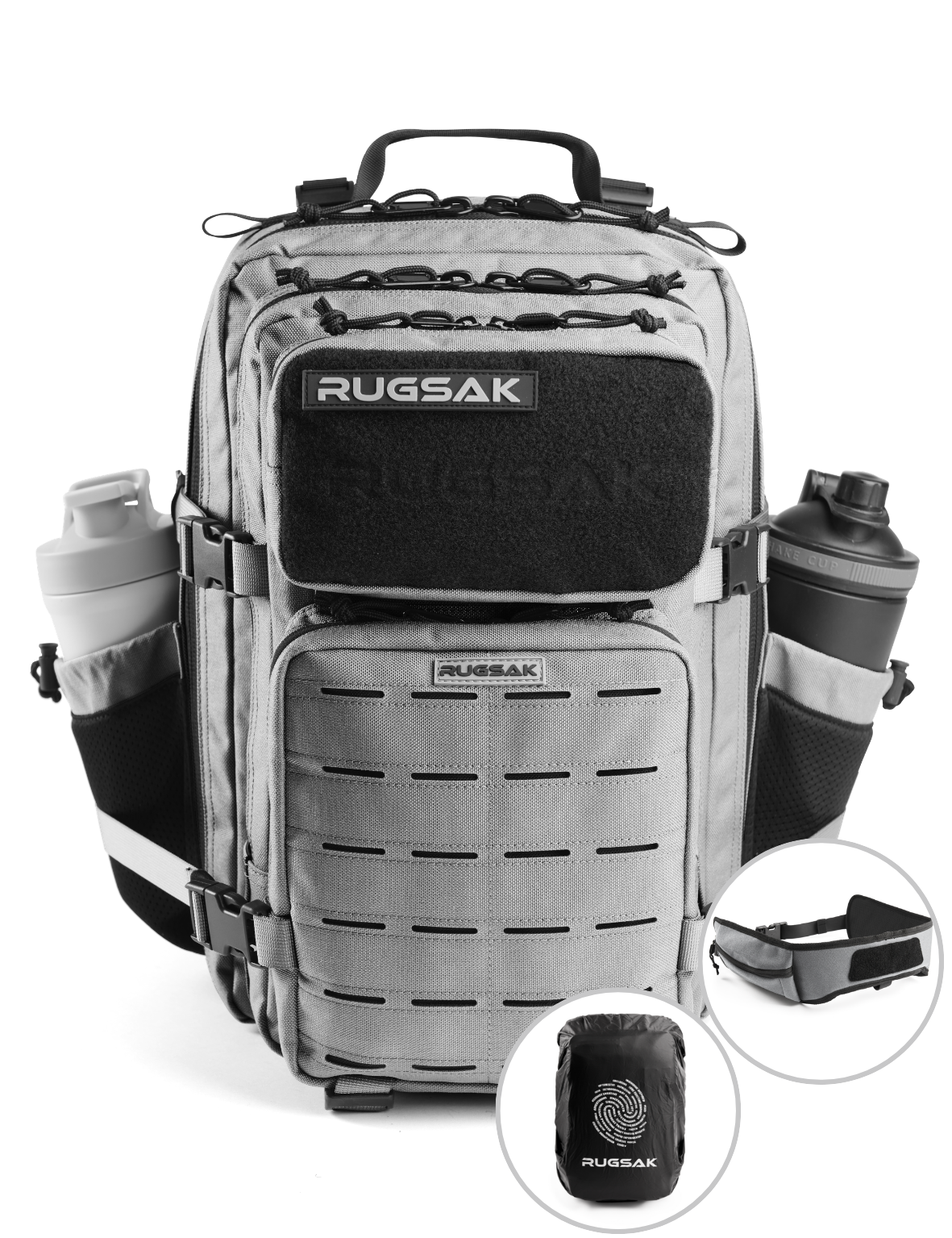 RUGSAK® ALPHA | Taktischer Rucksack [20-45L] Wasserdicht & EXTREM Robust | Militär Survival Backpack | für Outdoor Arbeit Wandern Camping und Gym | Molle Reiserucksack Herren & Damen (Camo Green